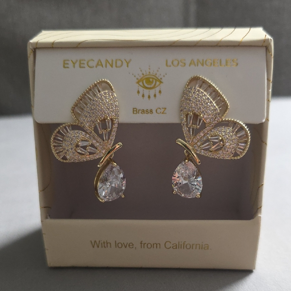 Gold Butterfly Earrings